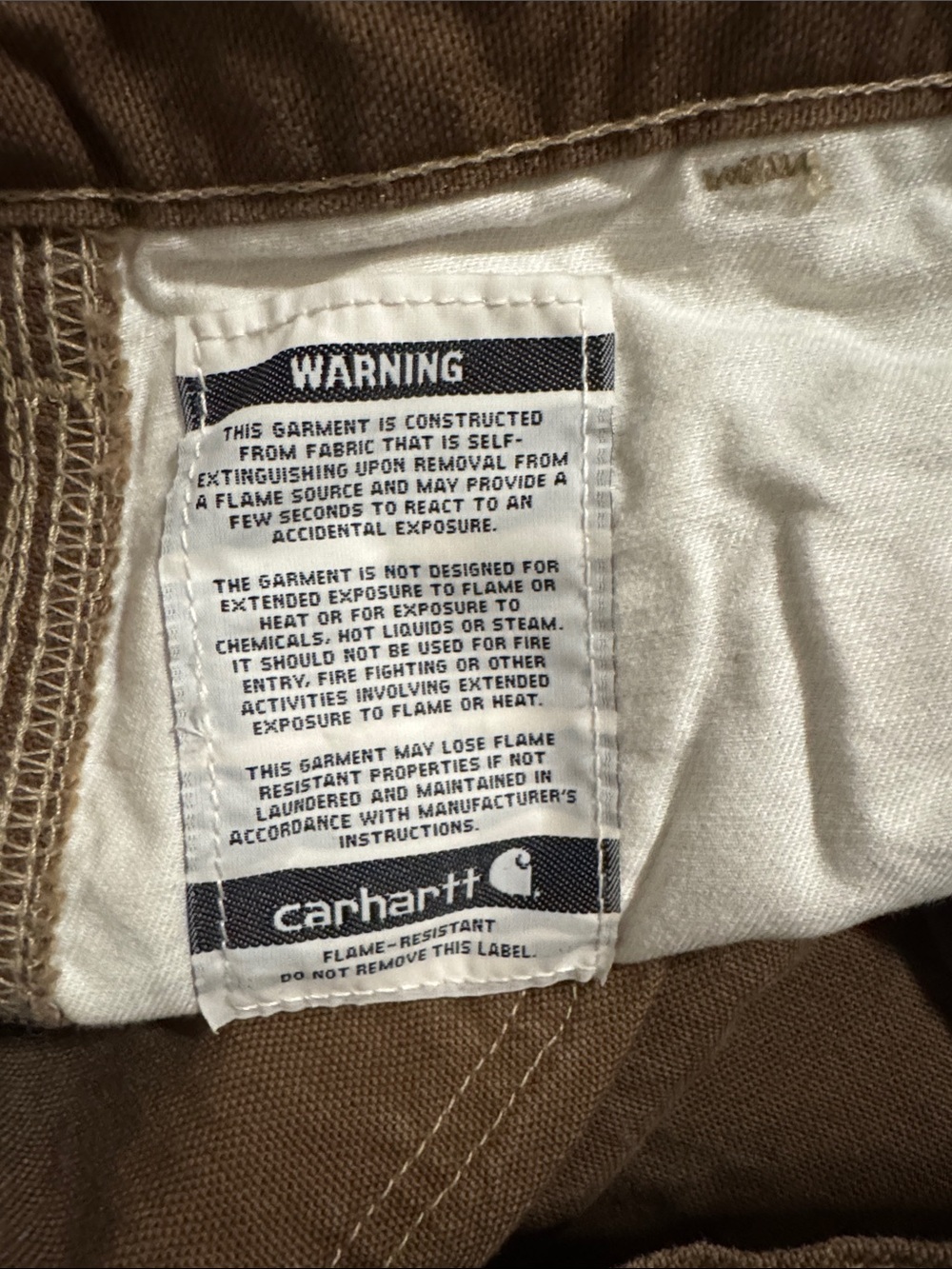 Carhartt FR Washed Duck Work Dungaree Pant Brown Fire Resistant Streetwear-32x30 - Picture 11 of 11